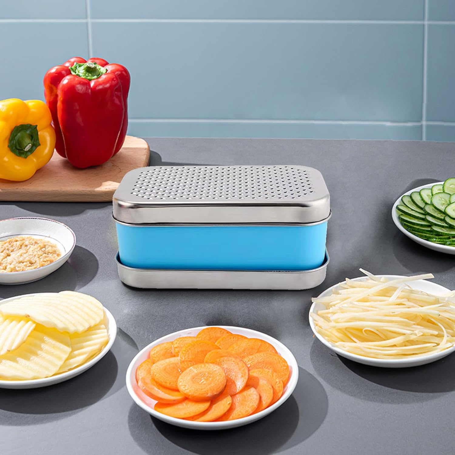 Râpe à Fromage - DualGrater™ - Bleu - RusticaKitch